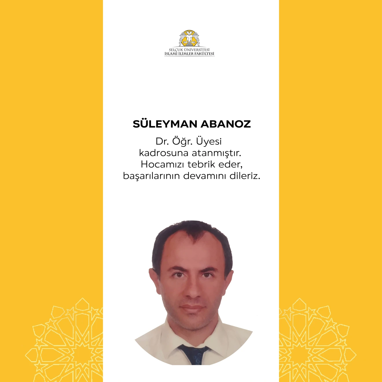 Yeni Dr. Öğr. Üyemiz